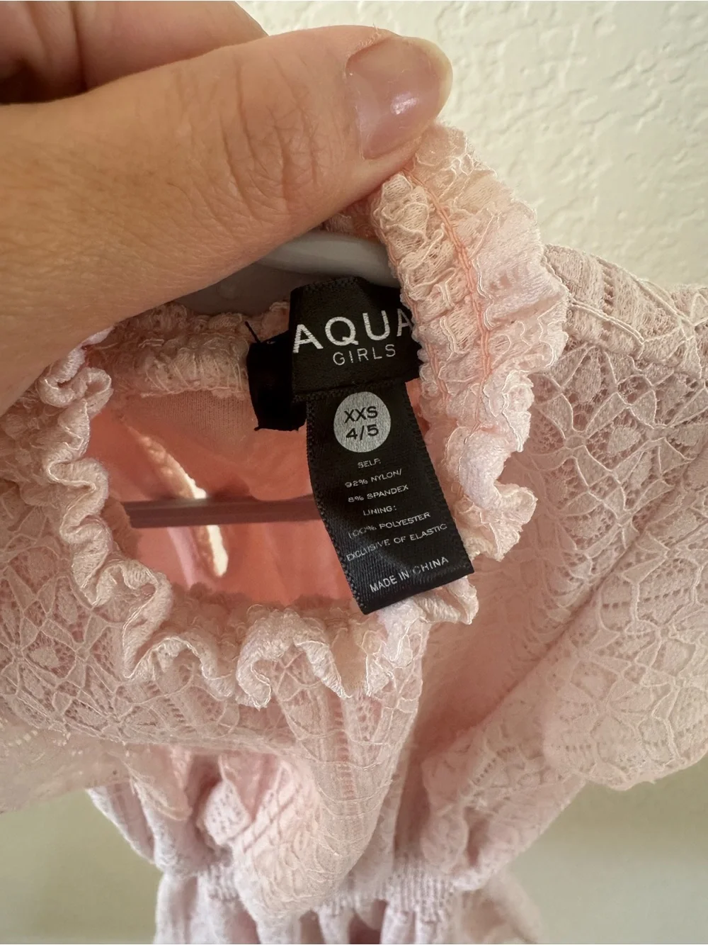 Aqua Blush Lace Ruffle Dress